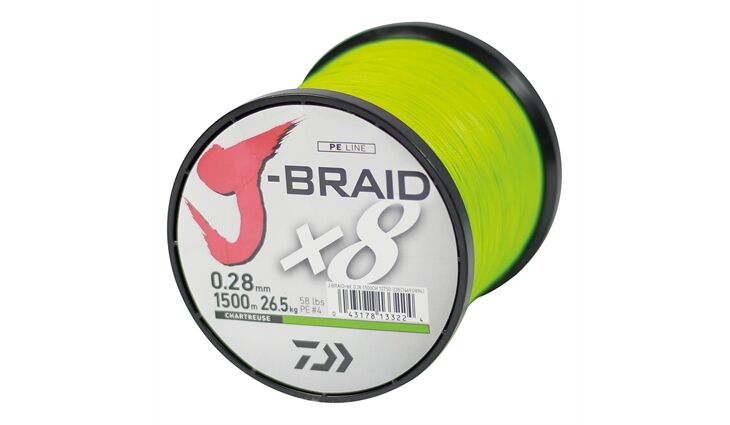 Daiwa J-Braid X8 1500m 0,06mm chartreuse