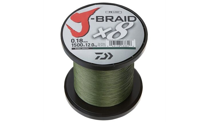 Daiwa J-Braid X8 0,13mm 1500m Dunkelgrün