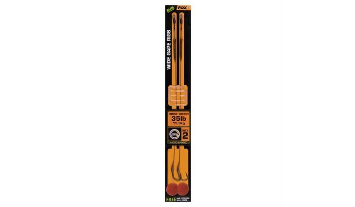 Fox Edges Wide Gape 2 - 35lb Camotex Semi Stiff Rig