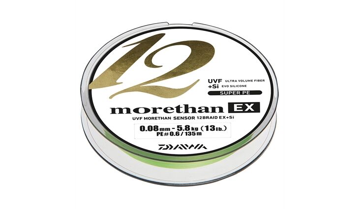 Daiwa Morethan 12 Braid EX+Si 135m 0.08mm lime green