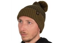 Fox Heavy Knit Bobble Hat Olive