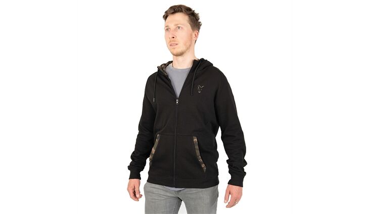 Fox LW Black / Camo Print Zip Hoody - 3XL