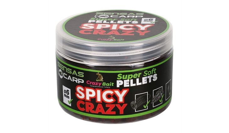 Sensas SUPER SOFT PELLETS SPICY CRAZY 6mm 60g