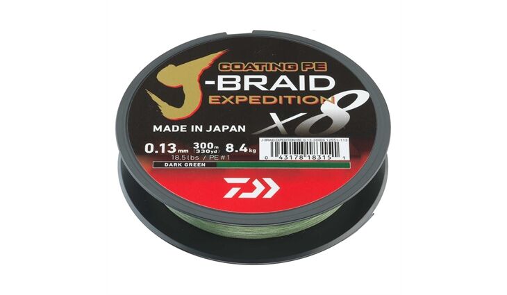 Daiwa J-Braid Expedition X8E 0.06mm 150m Dark Green