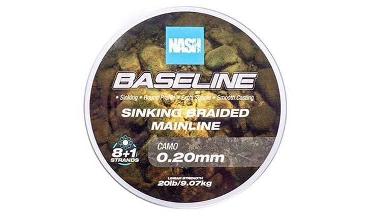 Nash Baseline Sinking Braid Camo 20lb 0.20mm 600m