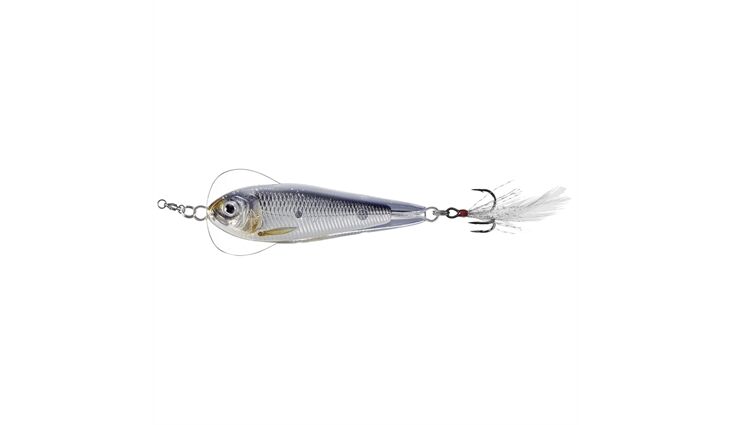 Live Target Flutter Shad Jigging Spoon 55mm Silver/Black