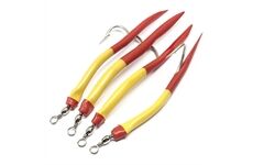 Solvkroken Gummimakk Mustad Original Rot-Gelb 8/0