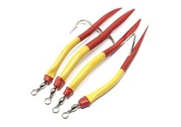 Solvkroken Gummimakk Mustad Original Rot-Gelb 10/0