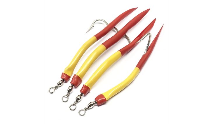 Solvkroken Gummimakk Mustad Original Rot-Gelb 10/0