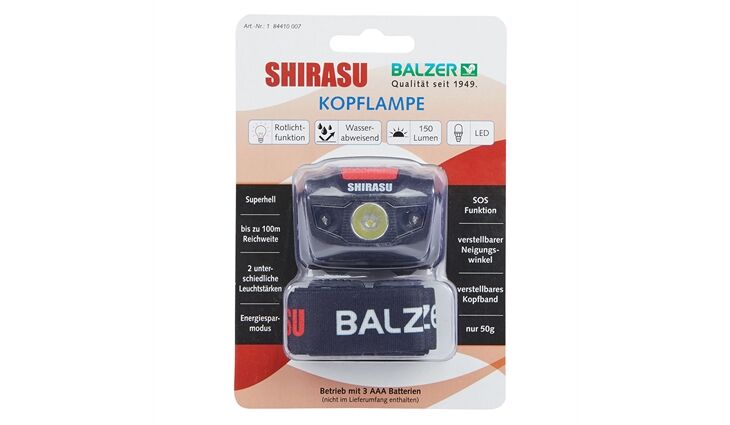 Balzer Shirasu Kopflampe 150 Lumen