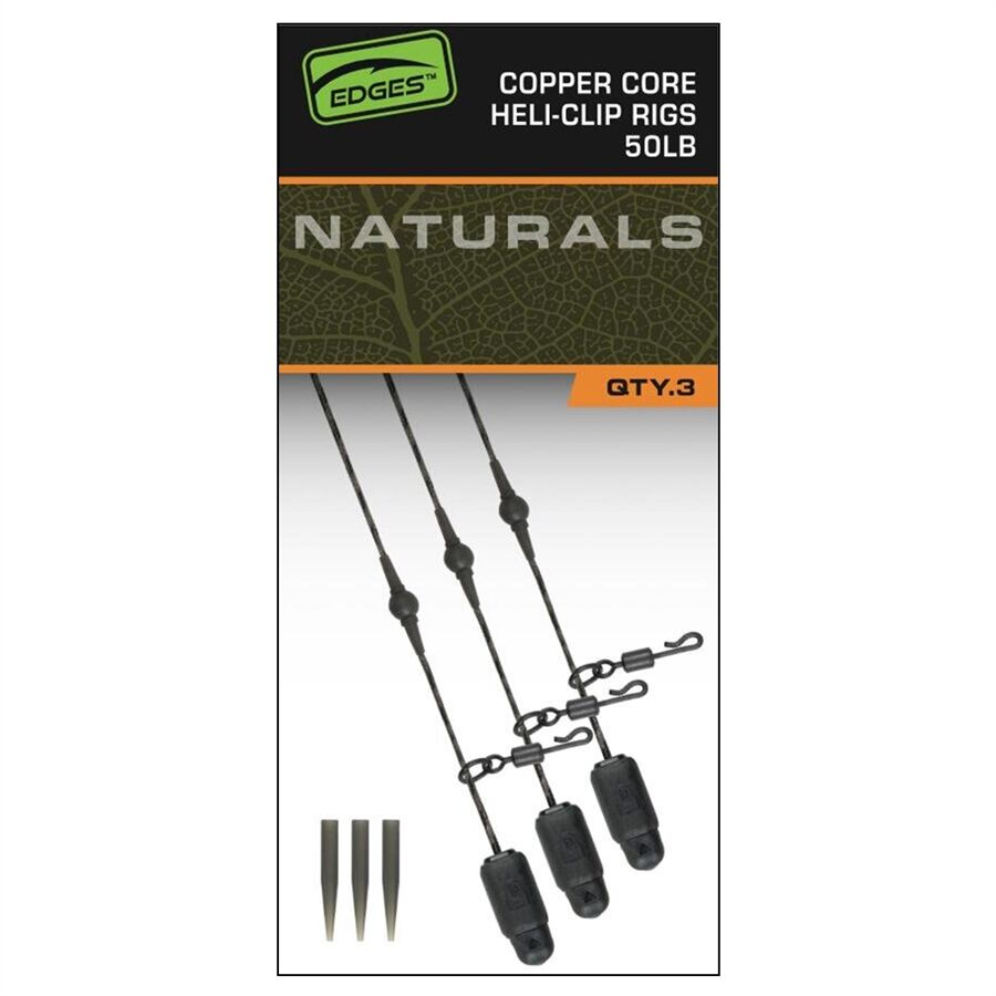 Edges Naturals Heli-Clip Rigs 50lb Copper Core - Fisherman's World